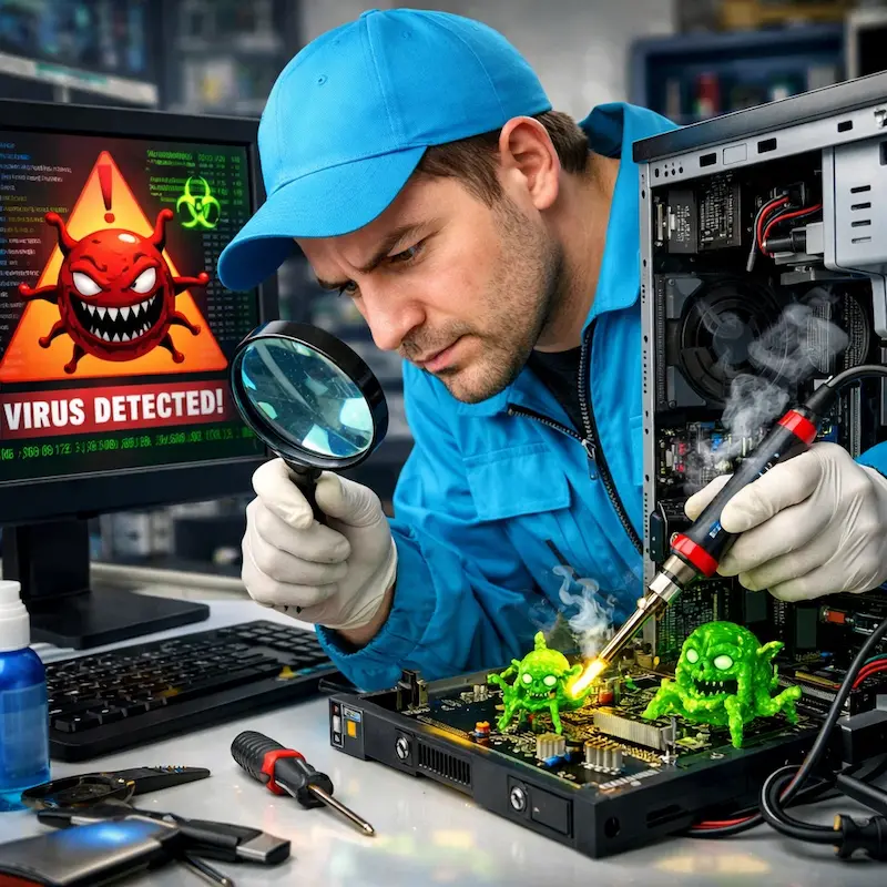 Вылечить компьютерный вирус в Шуе